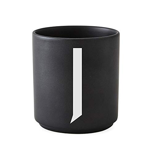 Design Letters - Personal Porzellanbecher - schwarz - J - Arne Jacobsen - Design - Tasse von Design Letters