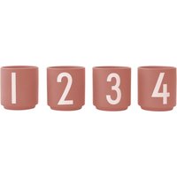 Design Letters - Porzellan Mini-Becher (4er-Set), nude von Design Letters