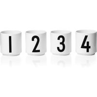 Design Letters - Porzellan Mini-Becher (4er-Set), weiß von Design Letters