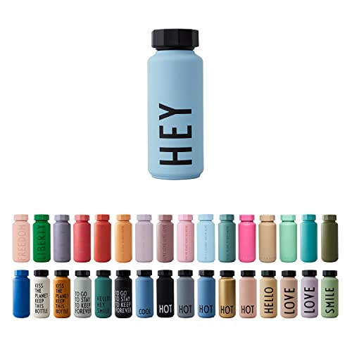 Design Letters Premium Isolierflaschen 500ml | Verwendung als Thermobecher 500ml, Thermosflasche 500ml und Thermoskanne | Camping becher | Auslaufsichere Thermoflaschen aus Edelstahl | BPA/BPS-frei von Design Letters