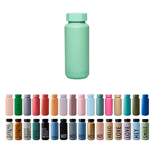 Design Letters Premium Isolierflaschen 500ml | Verwendung als Thermobecher 500ml, Thermosflasche 500ml und Thermoskanne | Camping becher | Auslaufsichere Thermoflaschen aus Edelstahl | BPA/BPS-frei von Design Letters