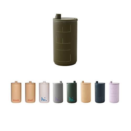 Design Letters Thermobecher 350 Ml Olive | Kaffeebecher To Go BPA/BPS Frei | Thermobecher Kaffee To Go | Trinkbecher Auslaufsicherer, Isolierbecher Edelstahl | Isolierbecher von Design Letters