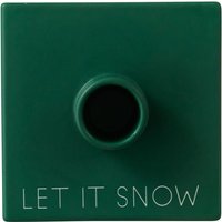 Design Letters - Tell your Christmas Story Kerzenhalter, Let it Snow / grasgrün von Design Letters
