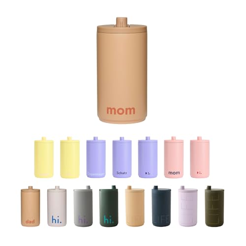Design Letters Thermobecher Beige 350 Ml MOM | Geschenke für Mama | Kaffeebecher To Go Isoliertem Edelstahl | Thermobecher Mama Geschenk, Mom Tasse | Thermobecher Auslaufsicher von Design Letters