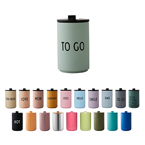 Design Letters Thermobecher TO GO | Thermobecher kaffee to go | Kaffeebecher To Go aus Edelstahl doppelwandig isoliert, auslaufsicher | Geschenke für frauen, Männer | Travel mug | 350 ml von Design Letters