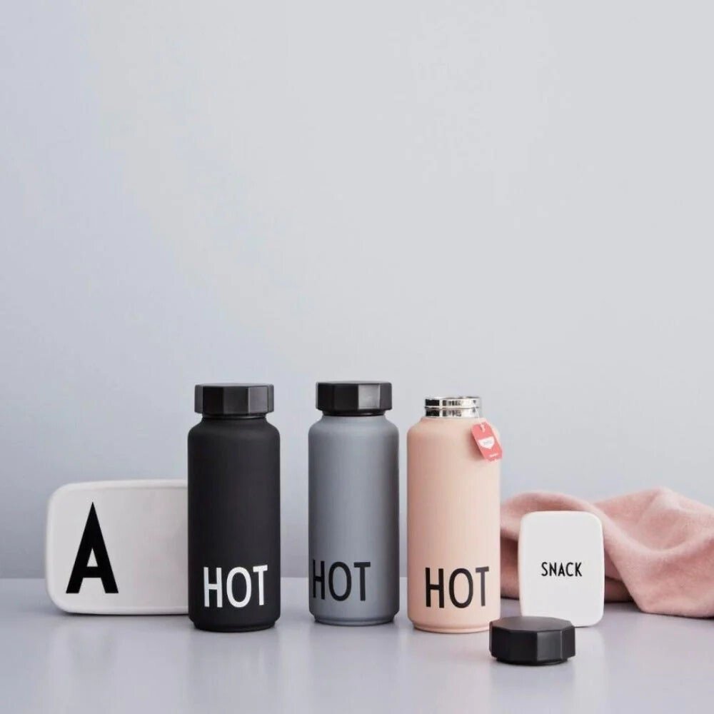 Design Letters Thermoflasche 0,5 l Hot&Cold Hot schwarz von Design Letters