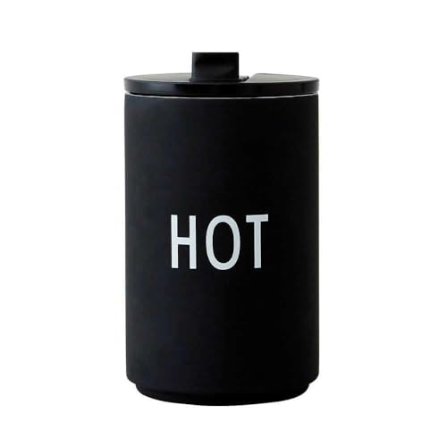 Design Letters Thermobecher HOT | Thermobecher kaffee to go | Kaffeebecher To Go aus Edelstahl doppelwandig isoliert, auslaufsicher | Geschenke für frauen, Männer | Travel mug | 350 ml von Design Letters