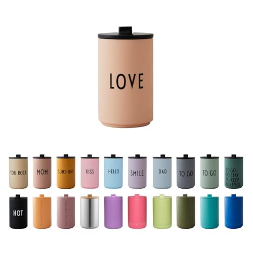 Design Letters Thermobecher LOVE | Thermobecher kaffee to go | Kaffeebecher To Go aus Edelstahl doppelwandig isoliert, auslaufsicher | Geschenke für frauen, Männer | Travel mug | 350 ml von Design Letters