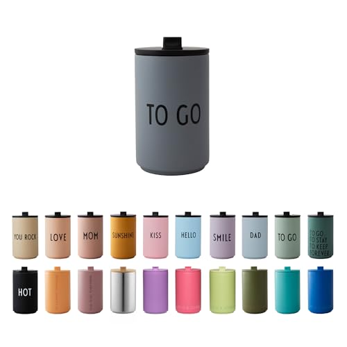 Design Letters Thermobecher TO GO | Thermobecher kaffee to go | Kaffeebecher To Go aus Edelstahl doppelwandig isoliert, auslaufsicher | Geschenke für frauen, Männer | Travel mug | 350 ml von Design Letters