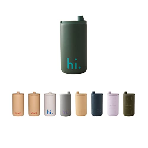 Design Letters Thermobecher 350 Ml Grün | Kaffeebecher To Go BPA/BPS Frei | Thermobecher Kaffee To Go | Trinkbecher Auslaufsicherer, Isolierbecher Edelstahl | Isolierbecher von Design Letters