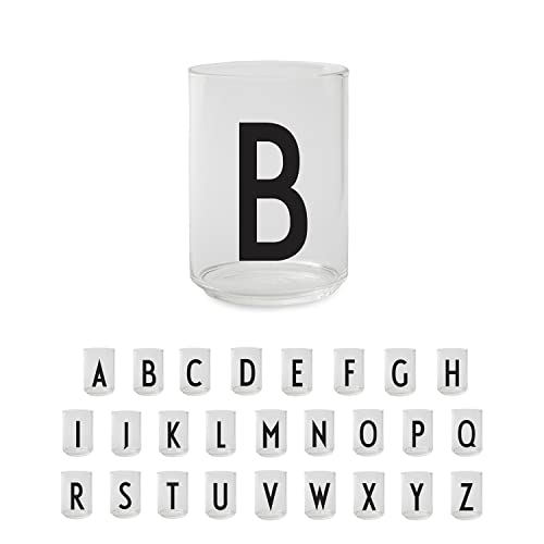 Design Letters Persönliches Trinkglas (B) | Dekorative Wassergläser 350 ml | Ideal als Geschenk | Dänisches Design | H: 10,5 x T: 7,5 cm von Design Letters