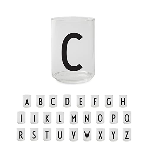 Design Letters Persönliches Trinkglas (C) | Dekorative Wassergläser 350 ml | Ideal als Geschenk | Dänisches Design | H: 10,5 x T: 7,5 cm von Design Letters