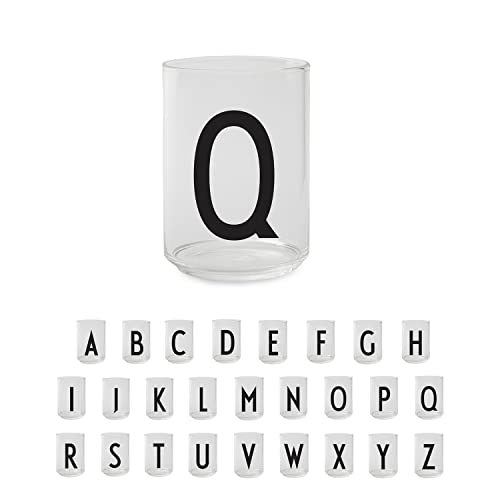 Design Letters Persönliches Trinkglas (Q) | Dekorative Wassergläser 350 ml | Ideal als Geschenk | Dänisches Design | H: 10,5 x T: 7,5 cm von Design Letters