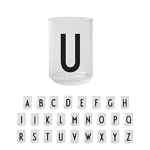 Design Letters Persönliche Trinkglas U | Dekorativ Wassergläser A-Z 350 ml | Spülmaschinenfest | H: 10,5 x D: 7,5 cm von Design Letters