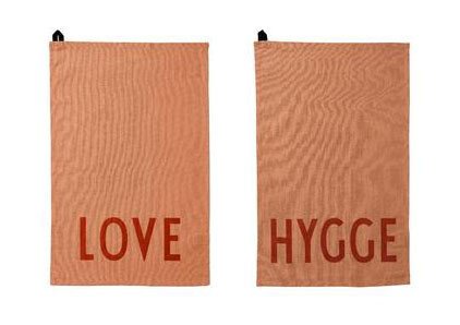 Geschirrtuch 2er-Set Favourite Love Hygge beige von Design Letters