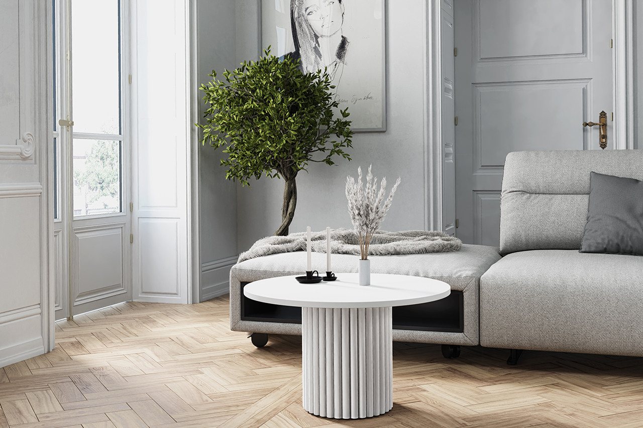Design Möbel Couchtisch LOMELO – Runder Couchtisch im modernen Design (67x67x42 cm) von Design Möbel