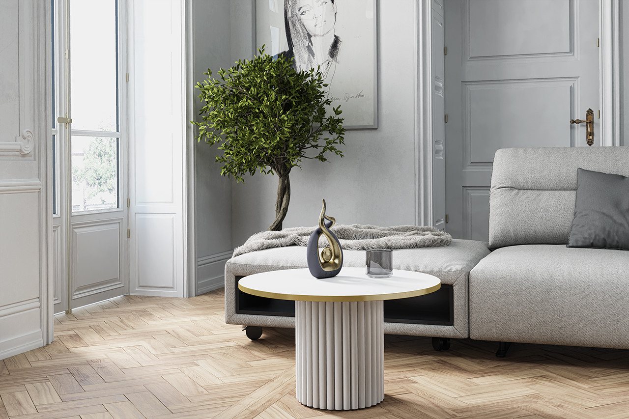 Design Möbel Couchtisch LOMELO – Runder Couchtisch im modernen Design (67x67x42 cm) von Design Möbel