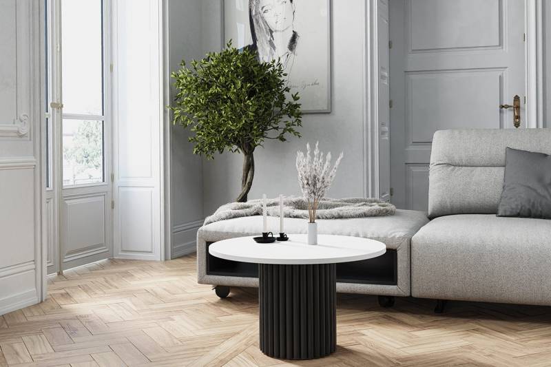 Design Möbel Couchtisch LOMELO – Runder Couchtisch im modernen Design (67x67x42 cm) von Design Möbel