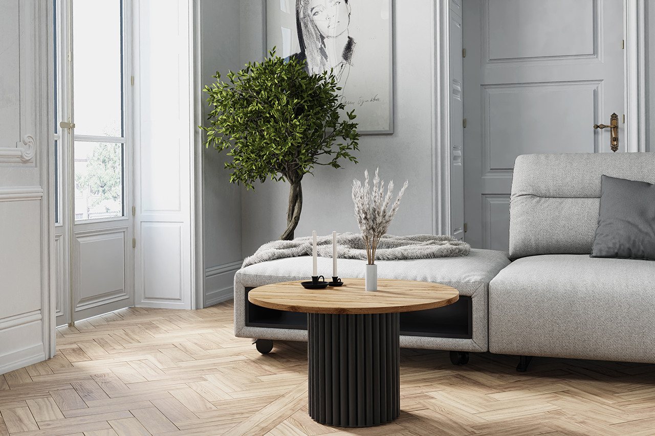 Design Möbel Couchtisch LOMELO – Runder Couchtisch im modernen Design (67x67x42 cm) von Design Möbel