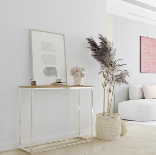 Design Möbel Konsolentisch Beistelltisch Moderner Sofatisch Flurtisch Kleiner Ausstellungstisch Moderner Beistelltisch Tisch für den Flur Tisch für das Wohnzimmer 100 cm x 80 cm x 25 cm WOTAN/Chrom Design Möbel Konsolentisch Beistelltisch Moderner Sofatisch Flurtisch Kleiner Ausstellungstisch Moderner Beistelltisch Tisch für den Flur Tisch für das Wohnzimmer 100 cm x 80 cm x 25 cm WOTAN/Chrom von Design Möbel