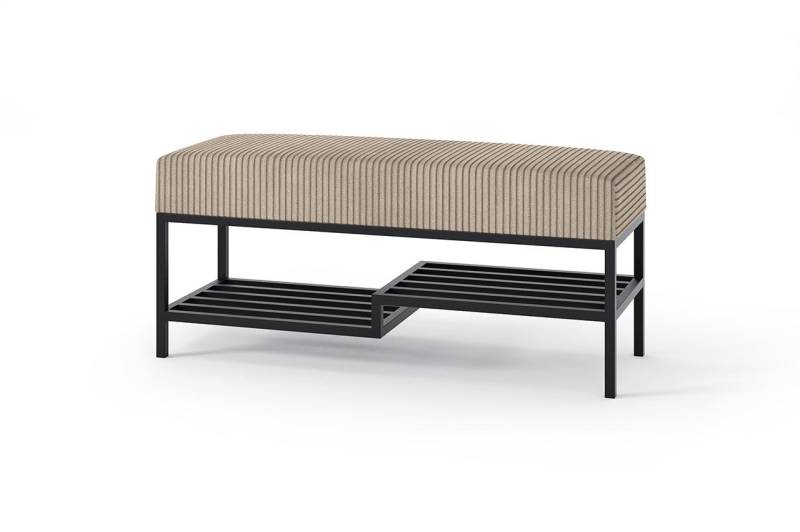 Design Möbel Sitzbank Sitzbank LOFT DESIGN 100 Gepolsterte Bank mit Ablage, Industrial Stil von Design Möbel