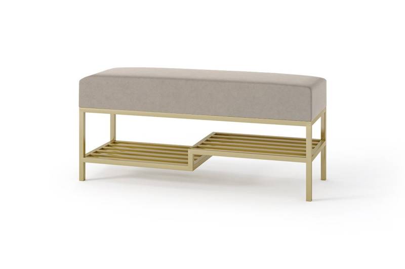 Design Möbel Sitzbank Sitzbank LOFT DESIGN 100 Gepolsterte Bank mit Ablage, Industrial Stil von Design Möbel