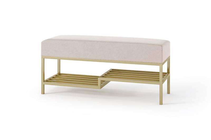 Design Möbel Sitzbank Sitzbank LOFT DESIGN 100 Gepolsterte Bank mit Ablage, Industrial Stil von Design Möbel