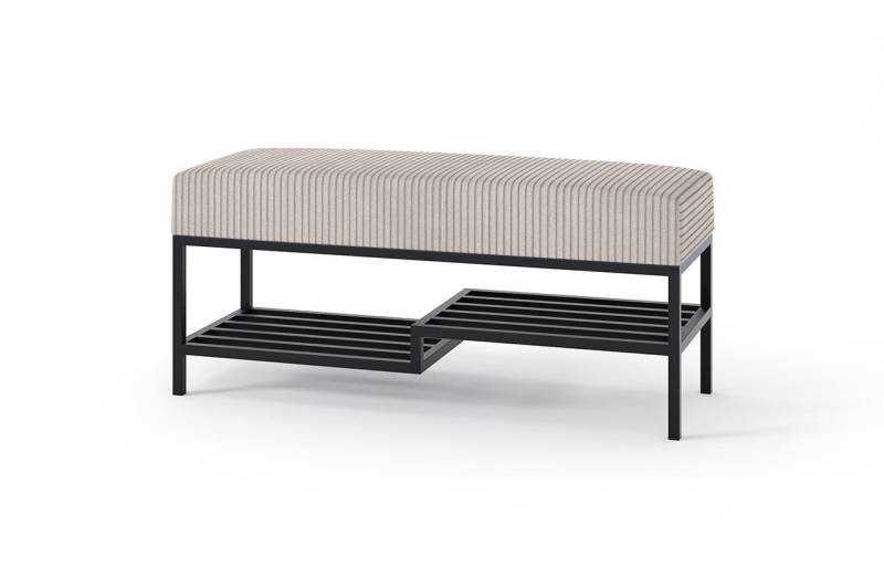 Design Möbel Sitzbank Sitzbank LOFT DESIGN 80cm Gepolsterte Bank mit Ablage Industrial Stil von Design Möbel