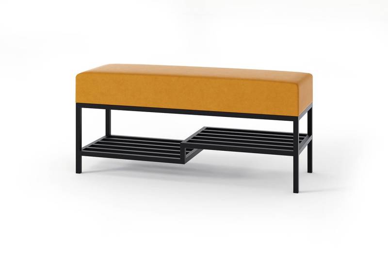 Design Möbel Sitzbank Sitzbank LOFT DESIGN 80cm Gepolsterte Bank mit Ablage Industrial Stil von Design Möbel