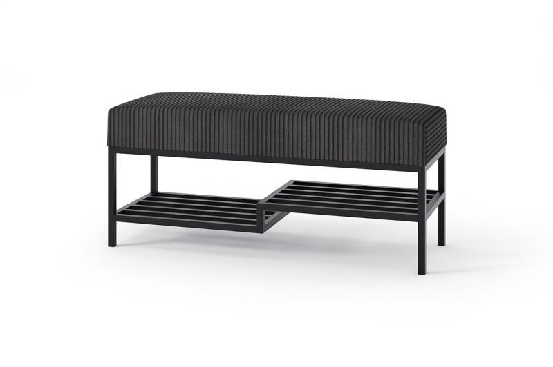 Design Möbel Sitzbank Sitzbank LOFT DESIGN 80cm Gepolsterte Bank mit Ablage Industrial Stil von Design Möbel