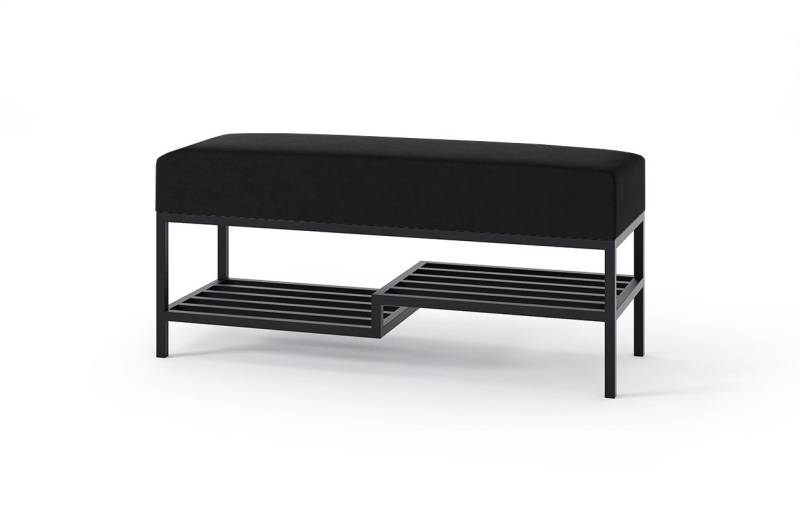 Design Möbel Sitzbank Sitzbank LOFT DESIGN 80cm Gepolsterte Bank mit Ablage Industrial Stil von Design Möbel