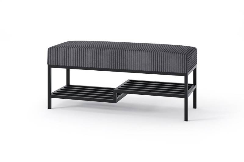 Design Möbel Sitzbank Sitzbank LOFT DESIGN 80cm Gepolsterte Bank mit Ablage Industrial Stil von Design Möbel