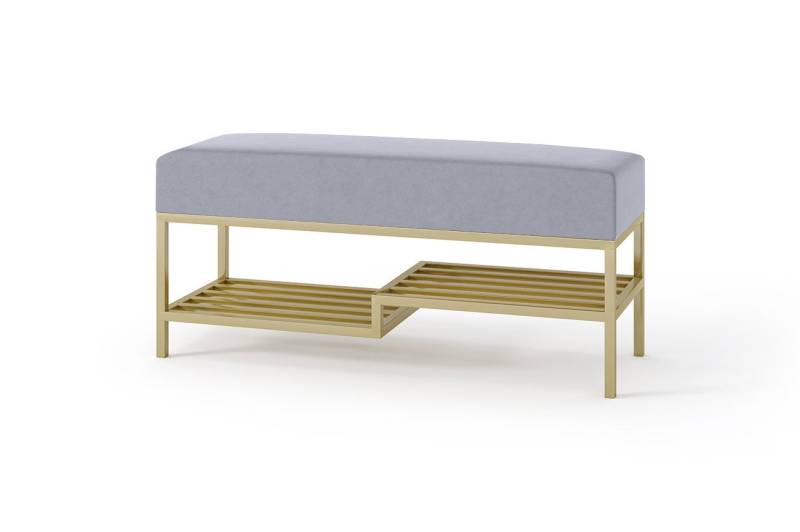 Design Möbel Sitzbank Sitzbank LOFT DESIGN 80cm Gepolsterte Bank mit Ablage Industrial Stil von Design Möbel