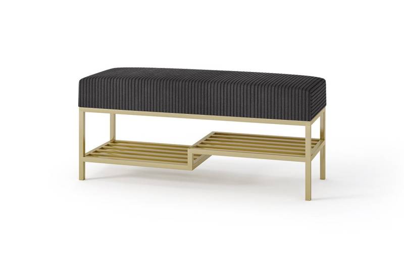 Design Möbel Sitzbank Sitzbank LOFT DESIGN 80cm Gepolsterte Bank mit Ablage Industrial Stil von Design Möbel