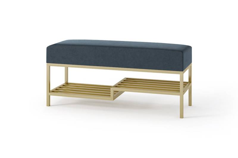 Design Möbel Sitzbank Sitzbank LOFT DESIGN 80cm Gepolsterte Bank mit Ablage Industrial Stil von Design Möbel