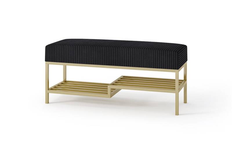 Design Möbel Sitzbank Sitzbank LOFT DESIGN 80cm Gepolsterte Bank mit Ablage Industrial Stil von Design Möbel