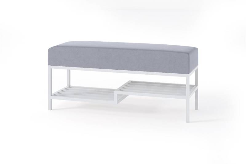 Design Möbel Sitzbank Sitzbank LOFT DESIGN – Gepolsterte Bank mit Ablage, Industrial Stil von Design Möbel