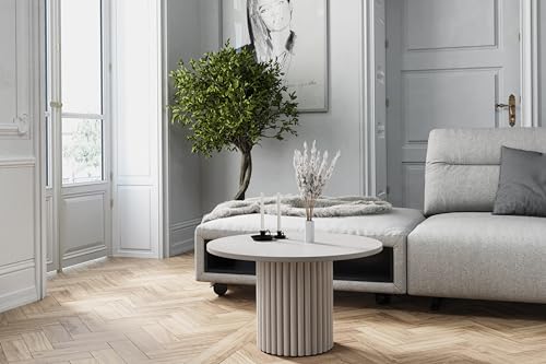 LOMELO – Runder Couchtisch im modernen Design (67x67x42 cm) (Cashmere) von Design Möbel