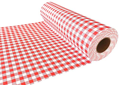 APARTina Tischläufer kariert stoffähnlich 33,3 cm x 20 m - Design Landhaus rot von APARTina