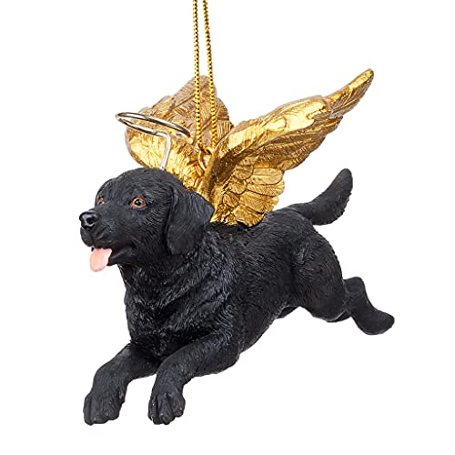 Design Toscano - Ehren Des Pooch Black Labrador Retriever Feiertags-Engels-Hundeornament - Weihnachtsornament aus Harz - Hängender Schmuck - Weihnachten Design Toscano - Ehren Des Pooch Black Labrador Retriever Feiertags-Engels-Hundeornament - Weihnachtsornament aus Harz - Hängender Schmuck - Weihnachten von Design Toscano