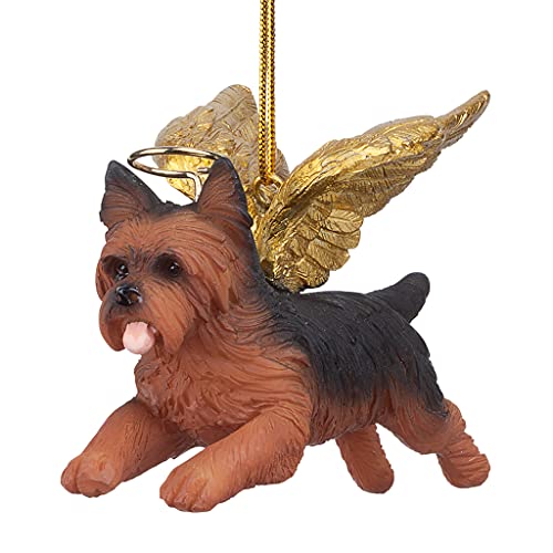 Christbaumschmuck - Ehren Die Pooch Yorkie Feiertags-Engels-Hundeornamente von Design Toscano