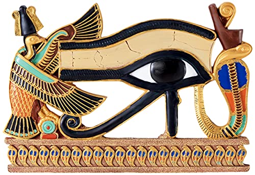Design Toscano Ägyptische Deko Auge des Horus Wandskulptur Plakette, Polyresin, vollfarbe, 30 cm von Design Toscano
