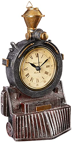 Design Toscano Alle an Bord Lokomotive Steampunk-Dekor Wanduhr, Polyresin, vollfarbe, 23 cm von Design Toscano