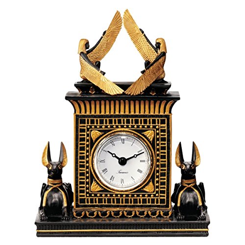 Design Toscano Anubis, Ägyptisches Revival, Skulpturale Uhr von Design Toscano