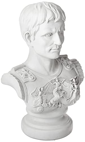 Design Toscano Augustus Caesar Primaporta Büstenstatue, Polyresin, antikes steingrau, 46 cm von Design Toscano