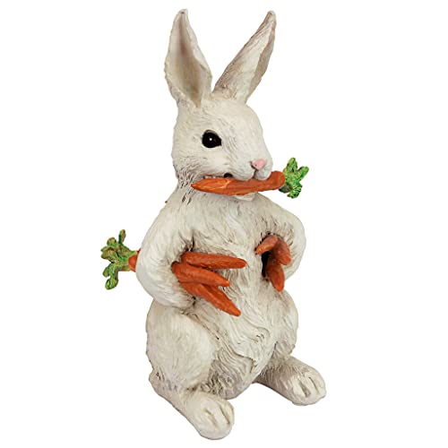Design Toscano Carotene das Kaninchen mit Karotten Osterdeko Gartenstatue, Polyresin, vollfarbe, 30 cm von Design Toscano