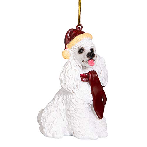 Design Toscano Christmas Ornaments, Weihnachten Weißer Pudel Ferienhundeornamente von Design Toscano