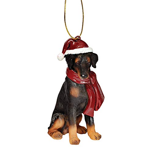Design Toscano Christmas Ornaments, Weihnachtsdobermann Feiertags-Hundeornamente von Design Toscano