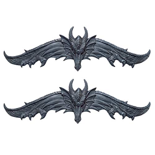 Design Toscano Der Drache von Hardwick, Wandpediment - 2er-Set von Design Toscano