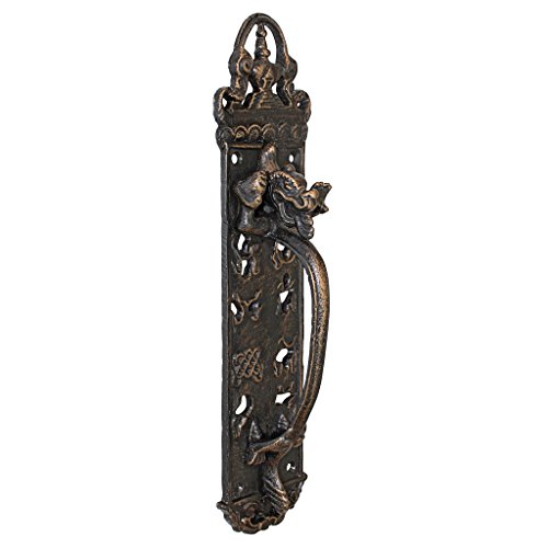 Design Toscano Der Durley Haus Drache Gothic-Deko Türgriff, Gusseisen, bronze-finish, 30 cm von Design Toscano